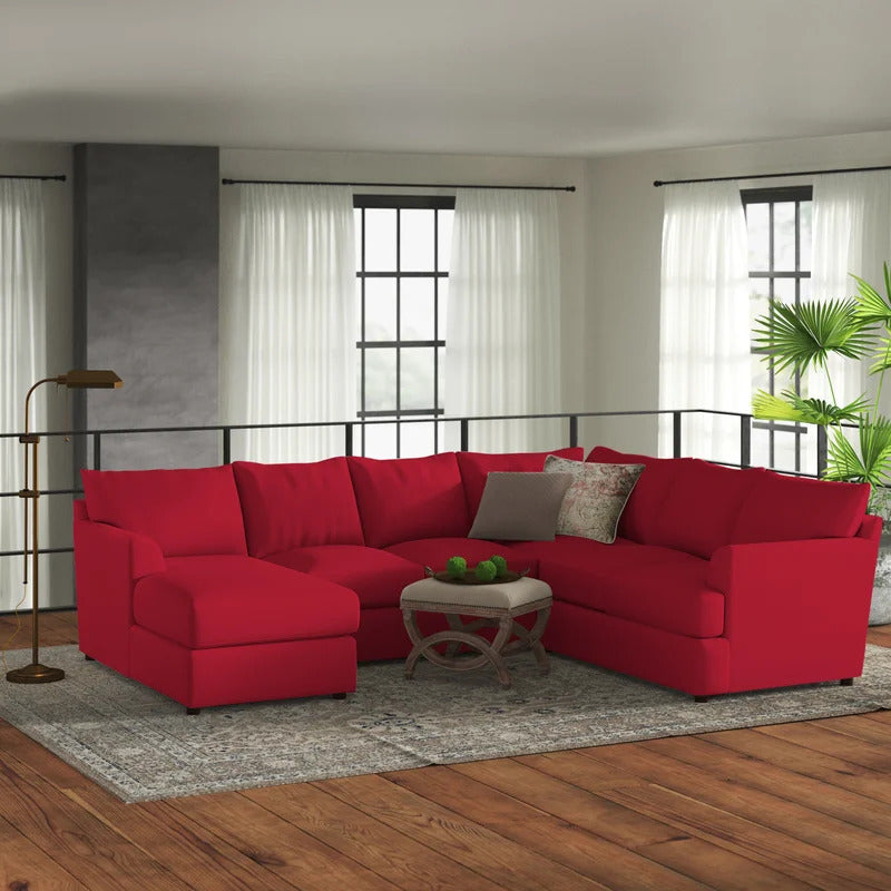 U Shape Sofa Set: 6 Seater 126" Wide Sofa