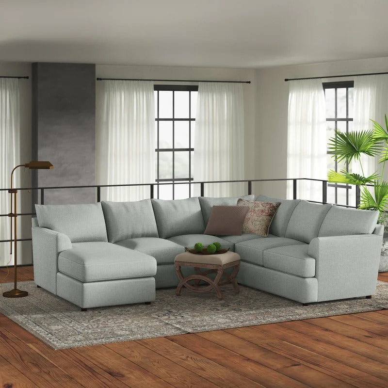 U Shape Sofa Set: 6 Seater 126" Wide Sofa