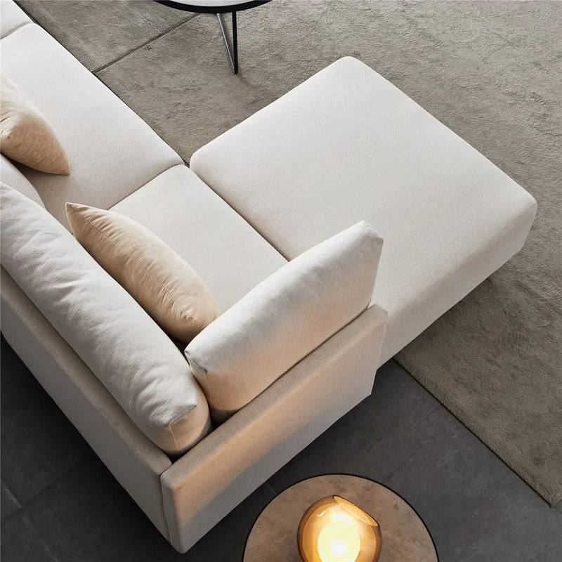U Shape Sofa Set: 6 Seater Fabric Sectional Sofa Upholstered Couch