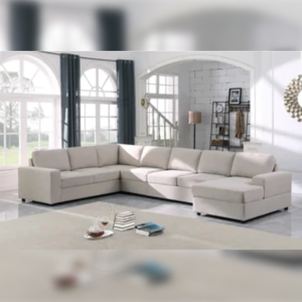U Shape Sofa Set 7 Seater Sofa Set Reversible Sectional Sofa