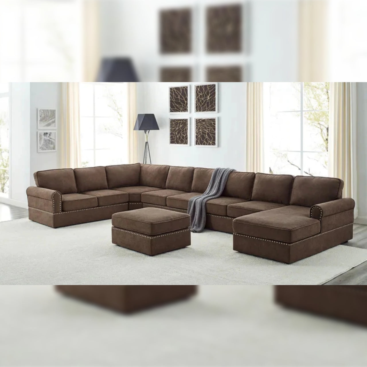 U Shape Sofa Set 8 Seater 161 Wide Modular Corner Sectional