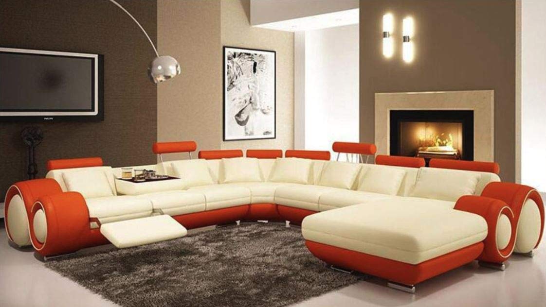 U Shape Sofa Set 9 Seater Sofa Set Luxury Leatherette Corner Sofa Set