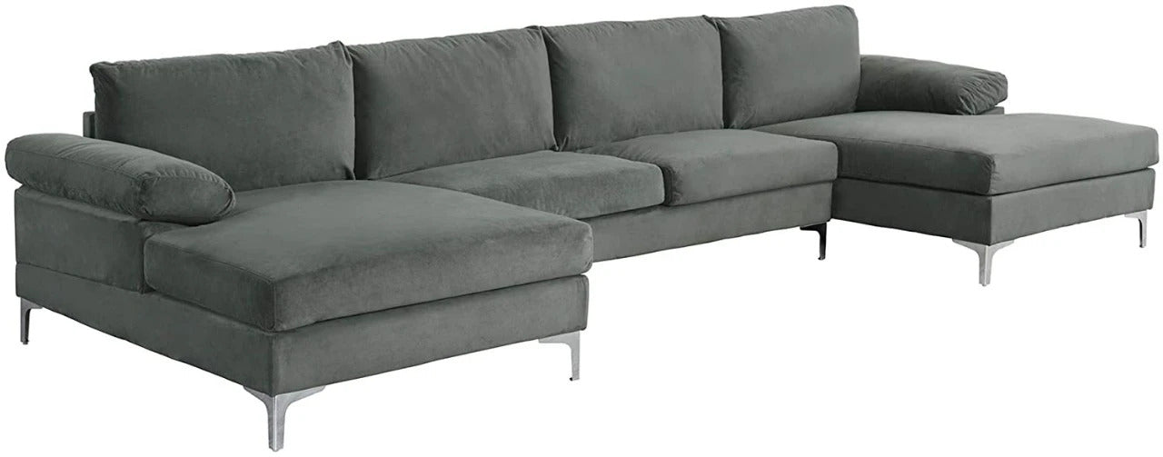 U Shape Sofa Set: Large Fabric U Shape Sofa Set