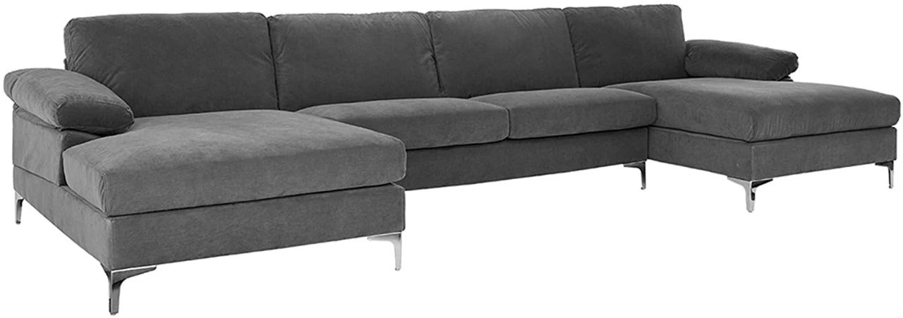 U Shape Sofa Set: Large Fabric U Shape Sofa Set