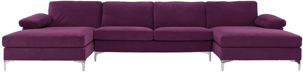 U Shape Sofa Set: Large Fabric U Shape Sofa Set