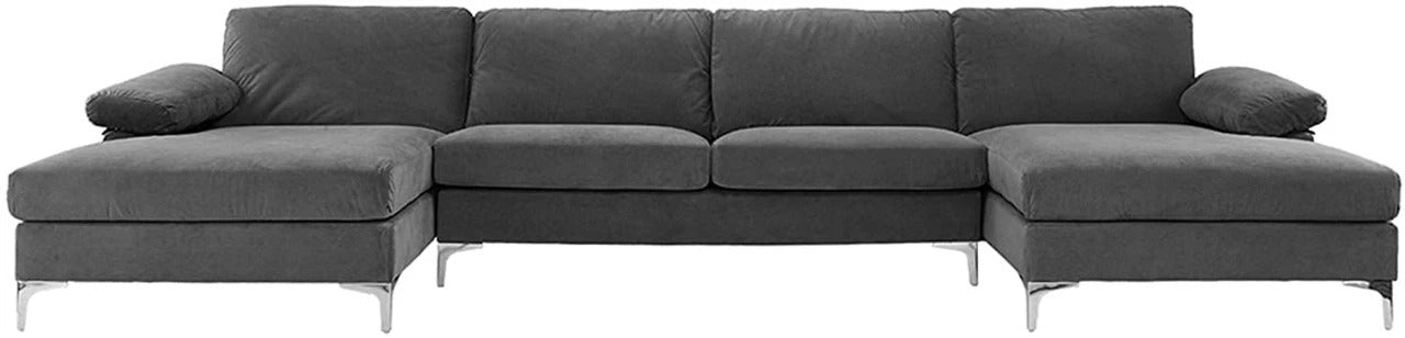 U Shape Sofa Set: Large Fabric U Shape Sofa Set