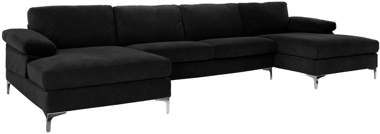 U Shape Sofa Set: Large Fabric U Shape Sofa Set