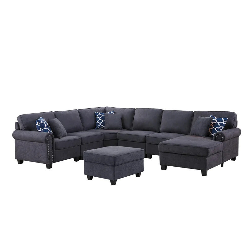 U Shape Sofa Set : Left Hand Facing Sectional With Ottoman