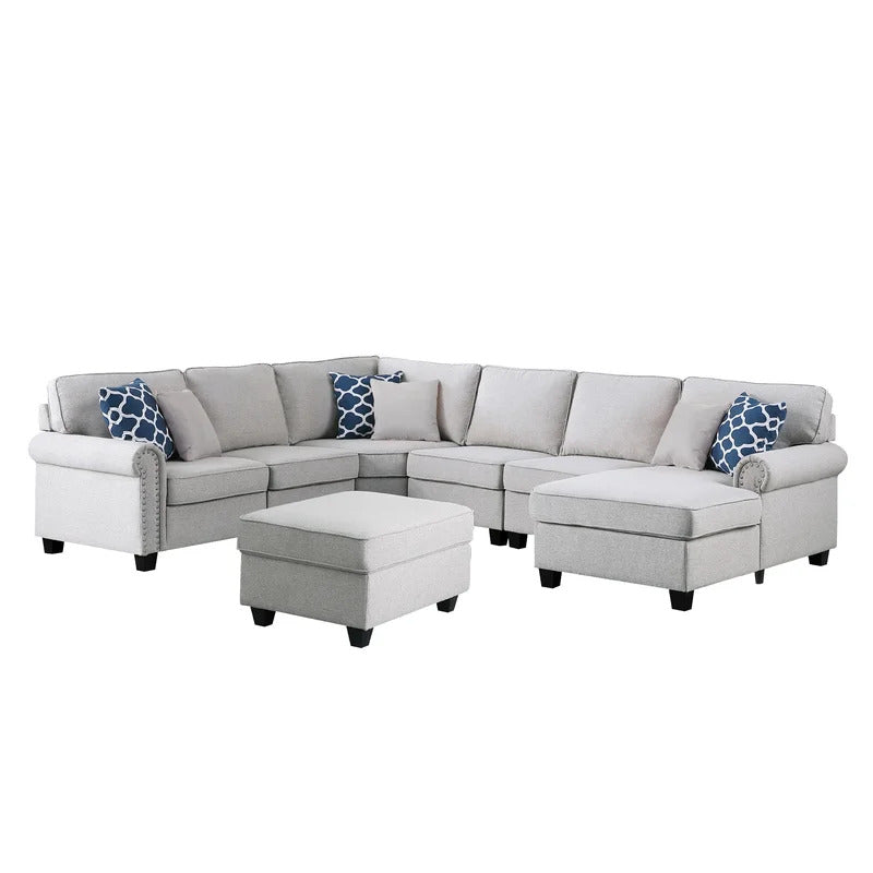 U Shape Sofa Set : Left Hand Facing Sectional With Ottoman