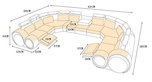 U Shape Sofa Set:- Premium Furniture Leatherette Corner Sofa Set