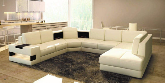 U Shape Sofa Set : Premium Furniture Leatherette Sofa Set