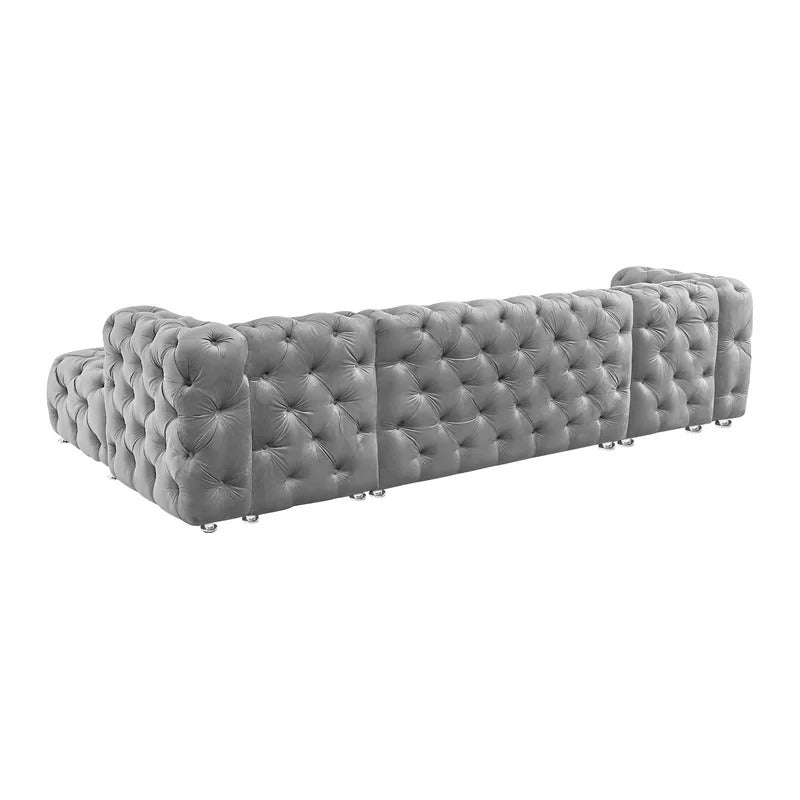 U Shape Sofa Set: Velvet 5 Seater Sofa Set
