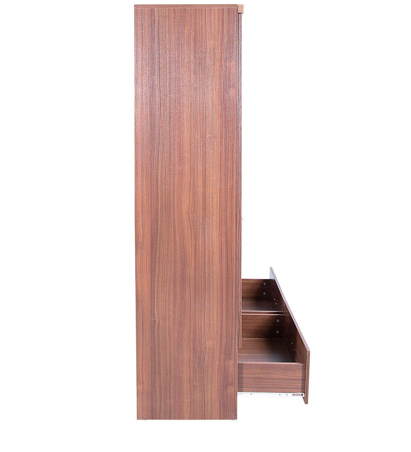 Wardrobe: Walnut Colour with Ultima Four Door Wardrobe With Mirror