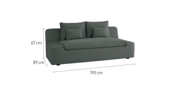 2 Seater Sofa :- Ultra Fabric Sofa Set (Charcoal)