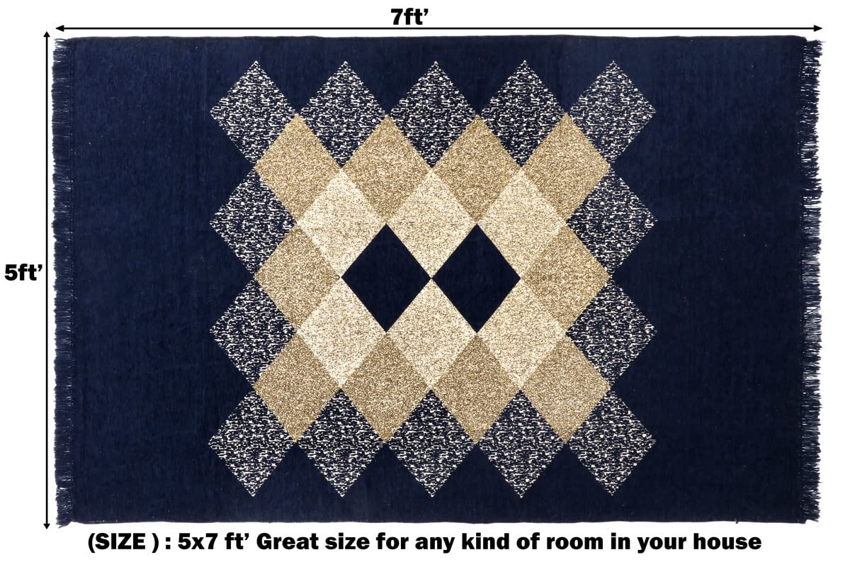 Carpets: Velvet Carpet with Fine Gold Yarn for Living Room, Bedroom