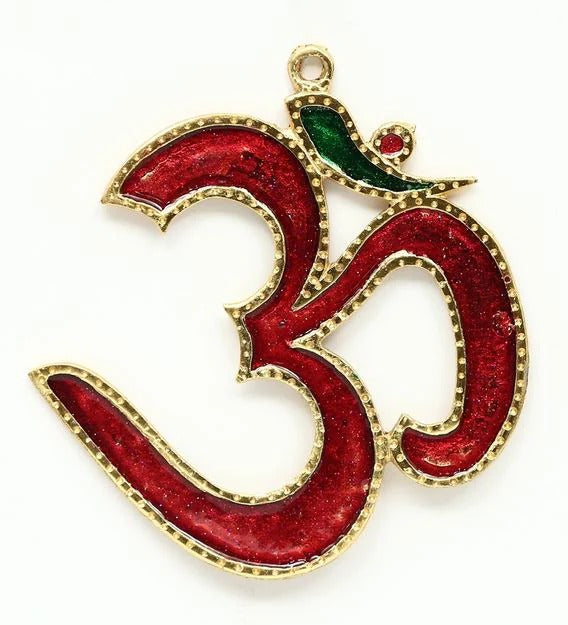 Wall Art: Aluminium OM Wall Art In Red Color