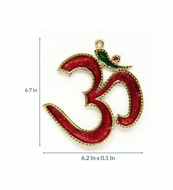 Wall Art: Aluminium OM Wall Art In Red Color