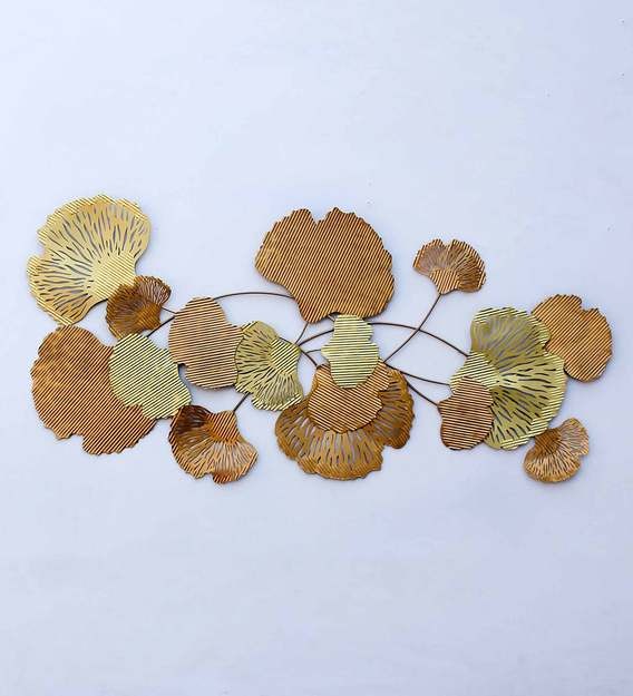 Wall Art: Gold Iron Decorative Flower Wall Art