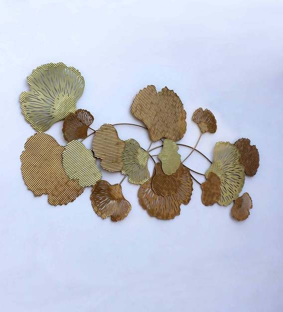 Wall Art: Gold Iron Decorative Flower Wall Art
