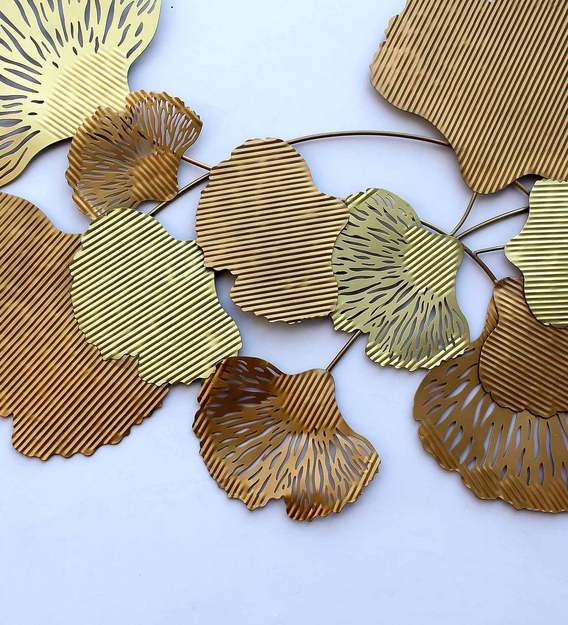 Wall Art: Gold Iron Decorative Flower Wall Art