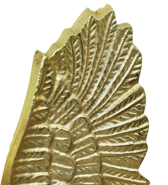 Wall Art : Golden Aluminium Feather Wall Art