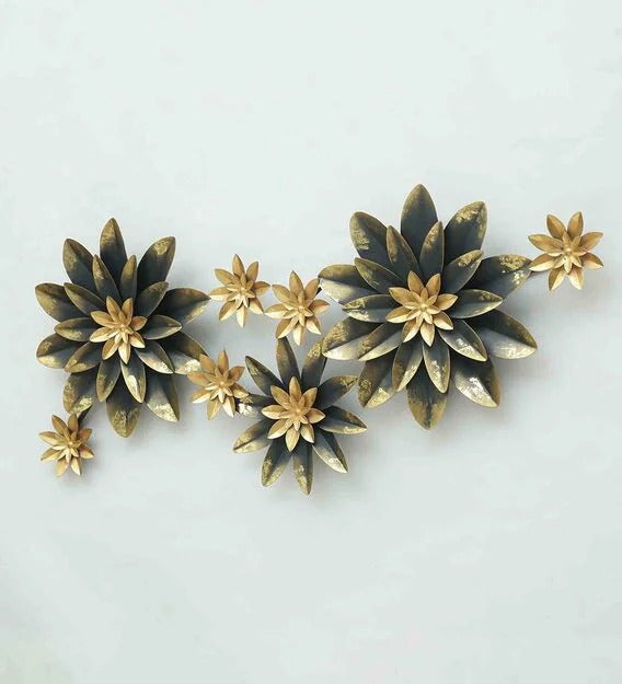 Wall Art: Grey Iron Decorative Flower Wall Art