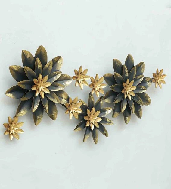 Wall Art: Grey Iron Decorative Flower Wall Art