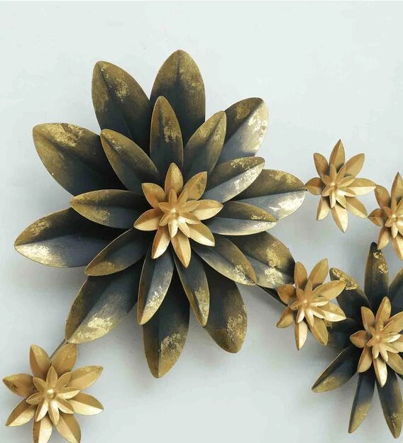 Wall Art: Grey Iron Decorative Flower Wall Art
