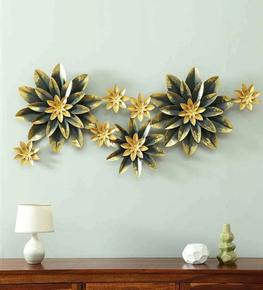Wall Art: Grey Iron Decorative Flower Wall Art