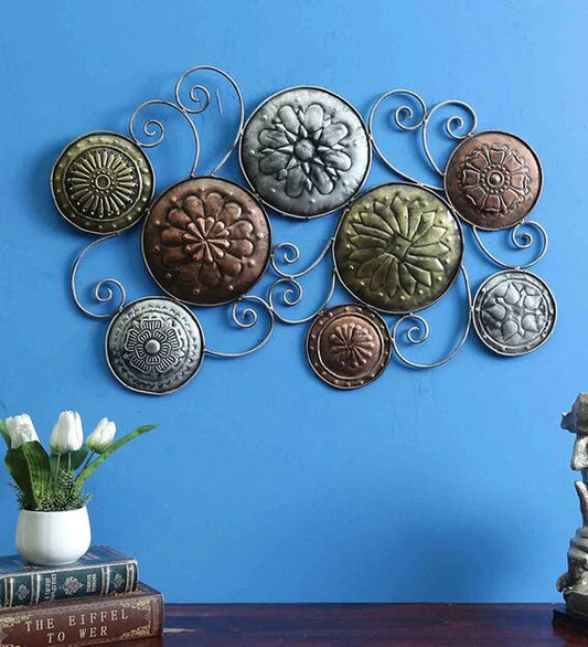 Wall Art: Iron Abstract Wall Art In Multicolour