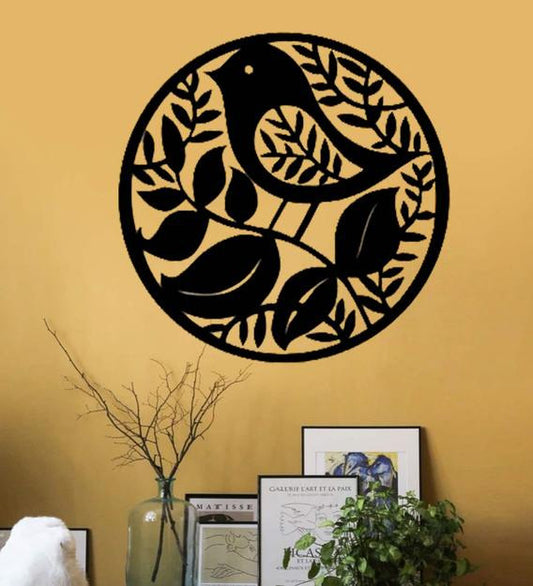 Wall Art: Iron Bird Frame Wall Art In Black