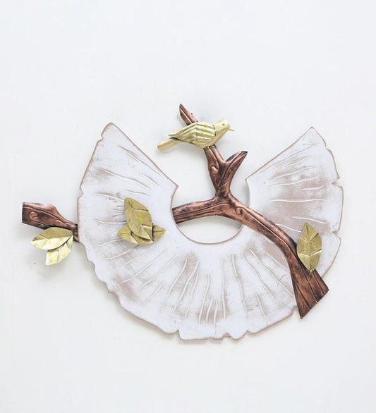 Wall Art: Iron Bird On Branch Wall Art In White