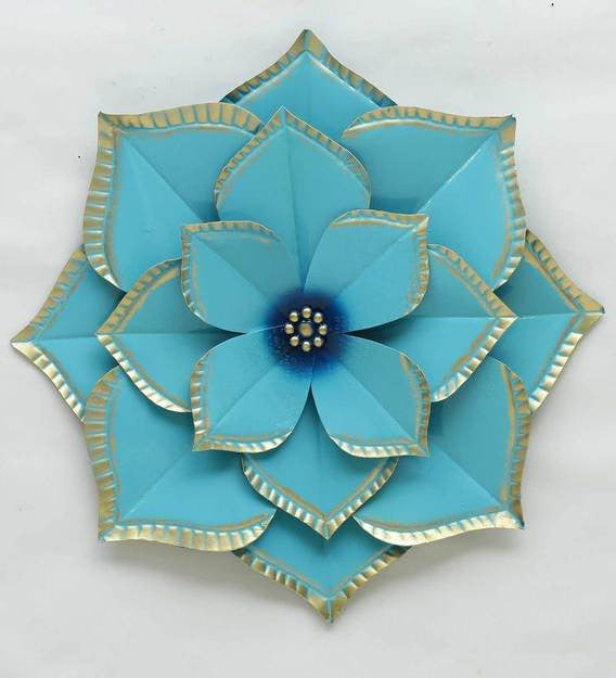 Wall Art: Iron Decorative Flower Wall Art In Gold