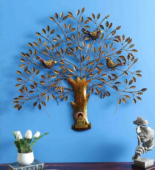 Wall Art: Iron Decorative Tree Wall Art In Brown