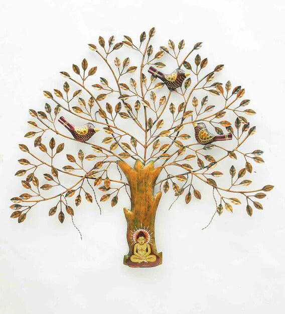 Wall Art: Iron Decorative Tree Wall Art In Brown