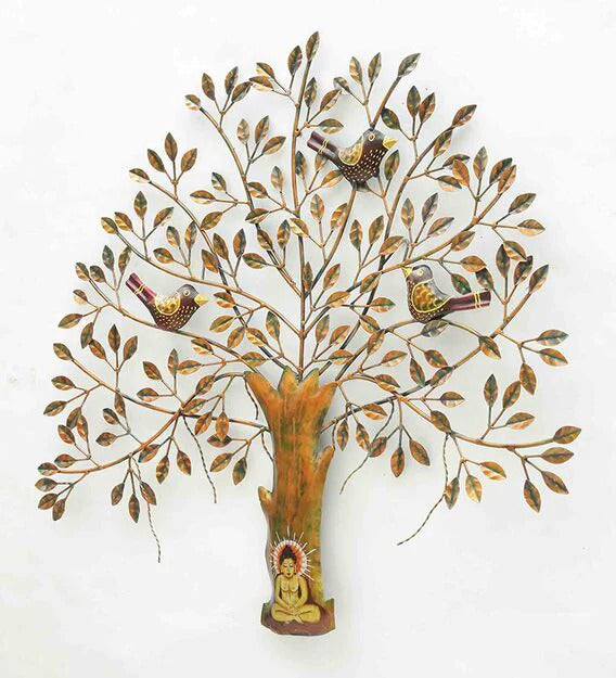 Wall Art: Iron Decorative Tree Wall Art In Brown