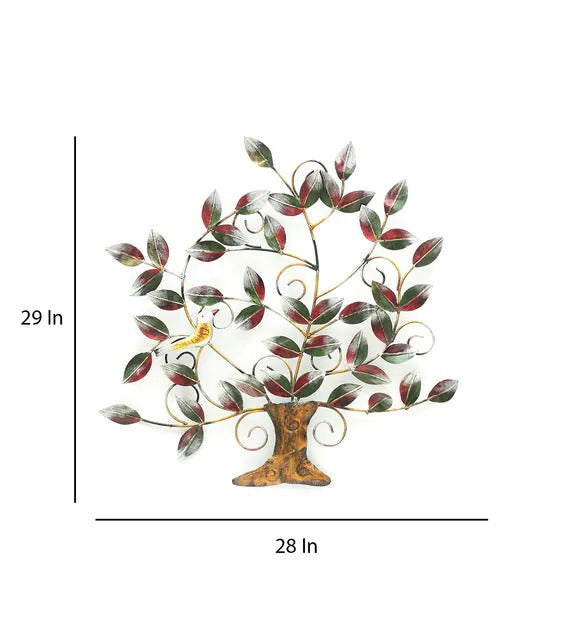 Wall Art : Iron Decorative Tree Wall Art In Multicolour