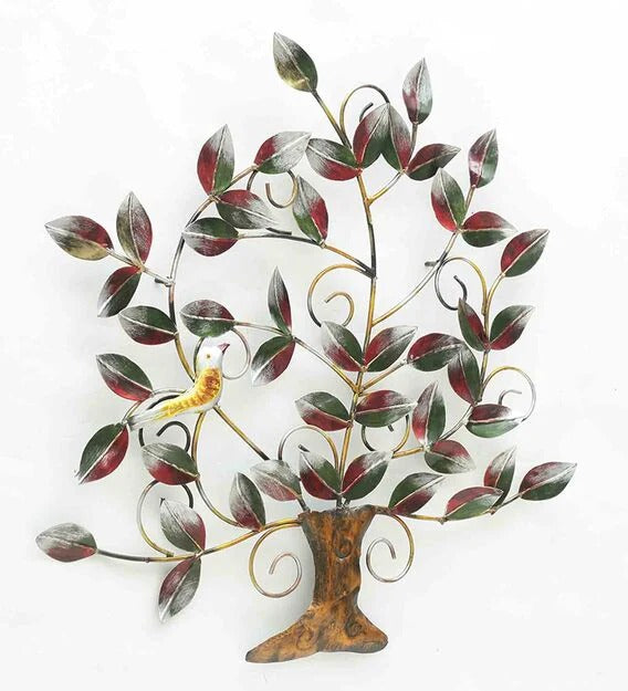 Wall Art : Iron Decorative Tree Wall Art In Multicolour