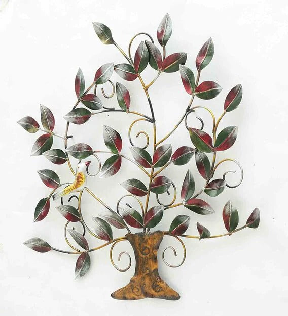 Wall Art : Iron Decorative Tree Wall Art In Multicolour