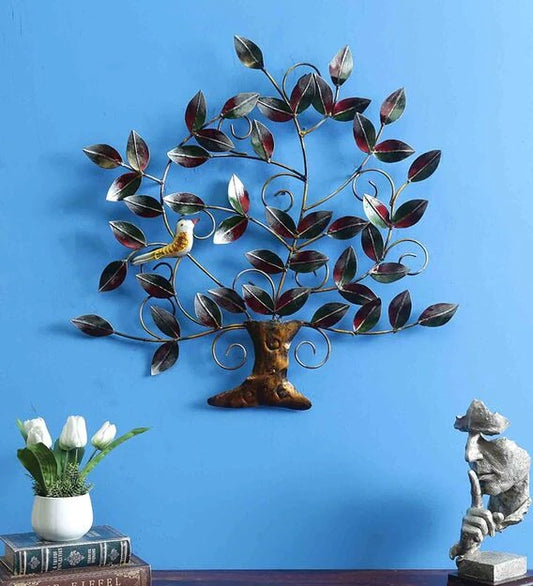 Wall Art : Iron Decorative Tree Wall Art In Multicolour
