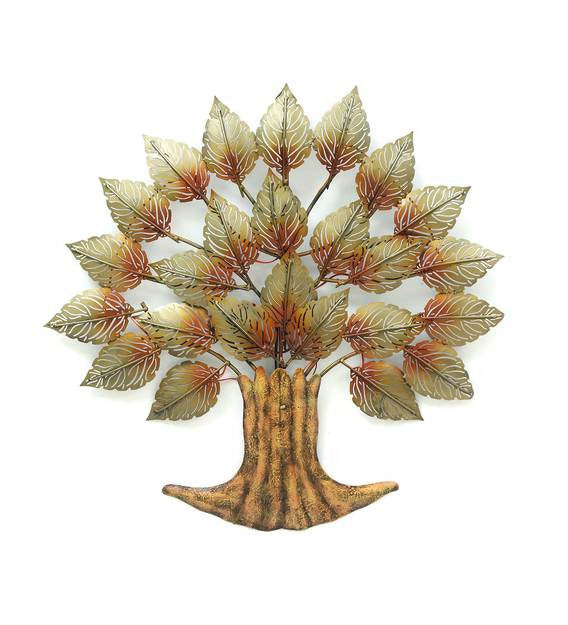 Wall Art: Iron Decorative Tree Wall Art With LED In Brown