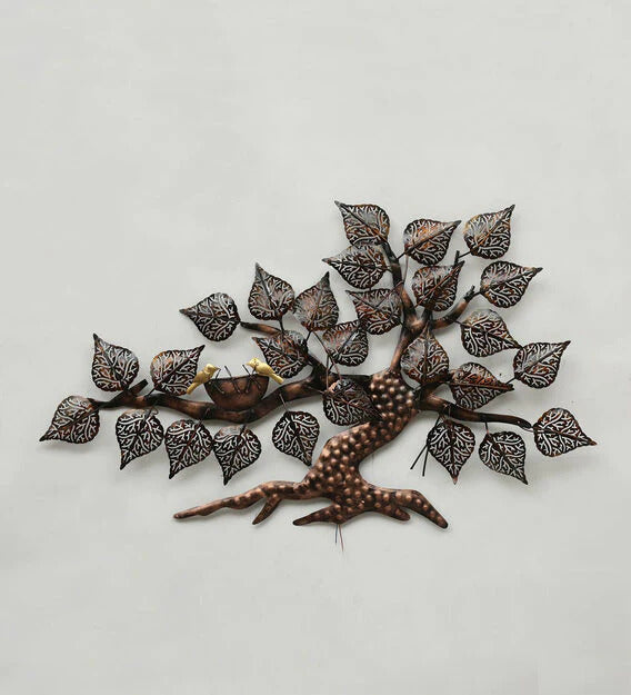 Wall Art: Iron Decorative Tree Wall Art With LED In Brown