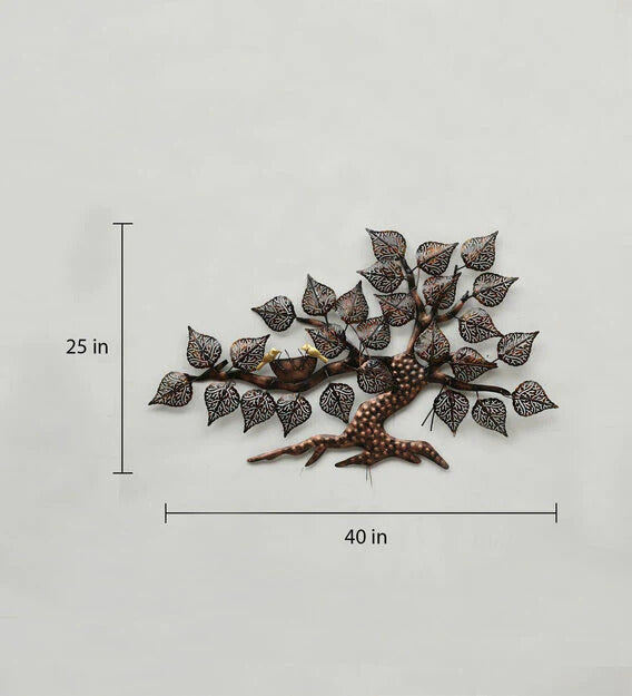 Wall Art: Iron Decorative Tree Wall Art With LED In Brown