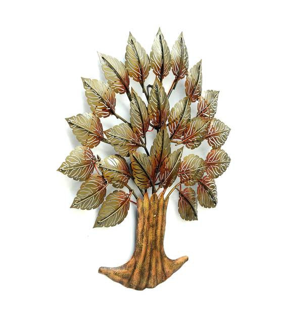 Wall Art: Iron Decorative Tree Wall Art With LED In Brown