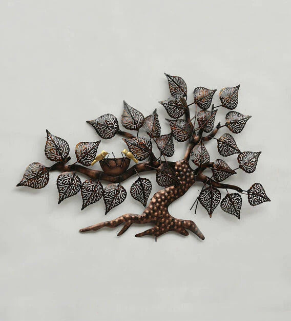 Wall Art: Iron Decorative Tree Wall Art With LED In Brown