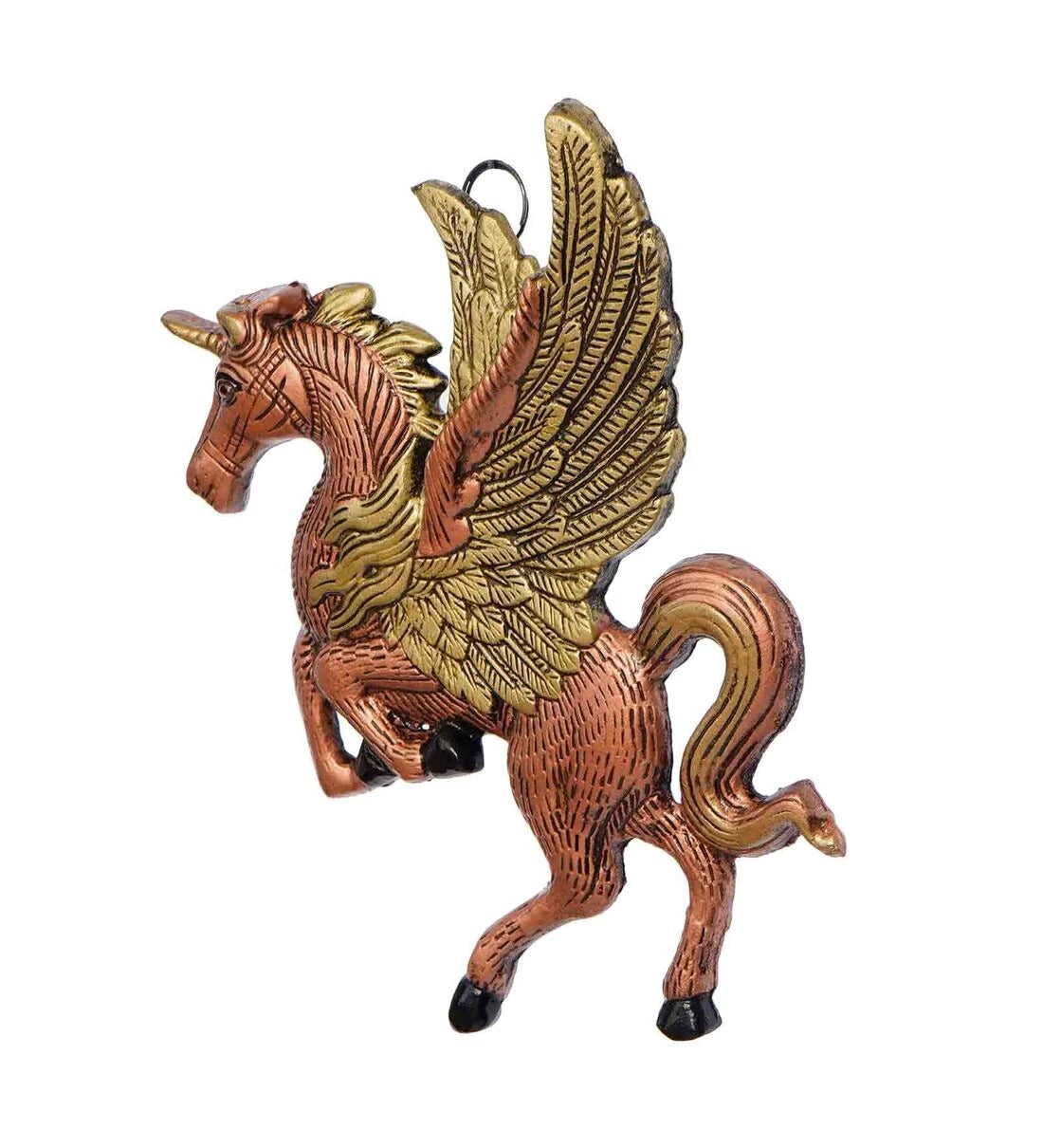 Wall Art: Iron Flying Unicorn Wall Art In Gold Color