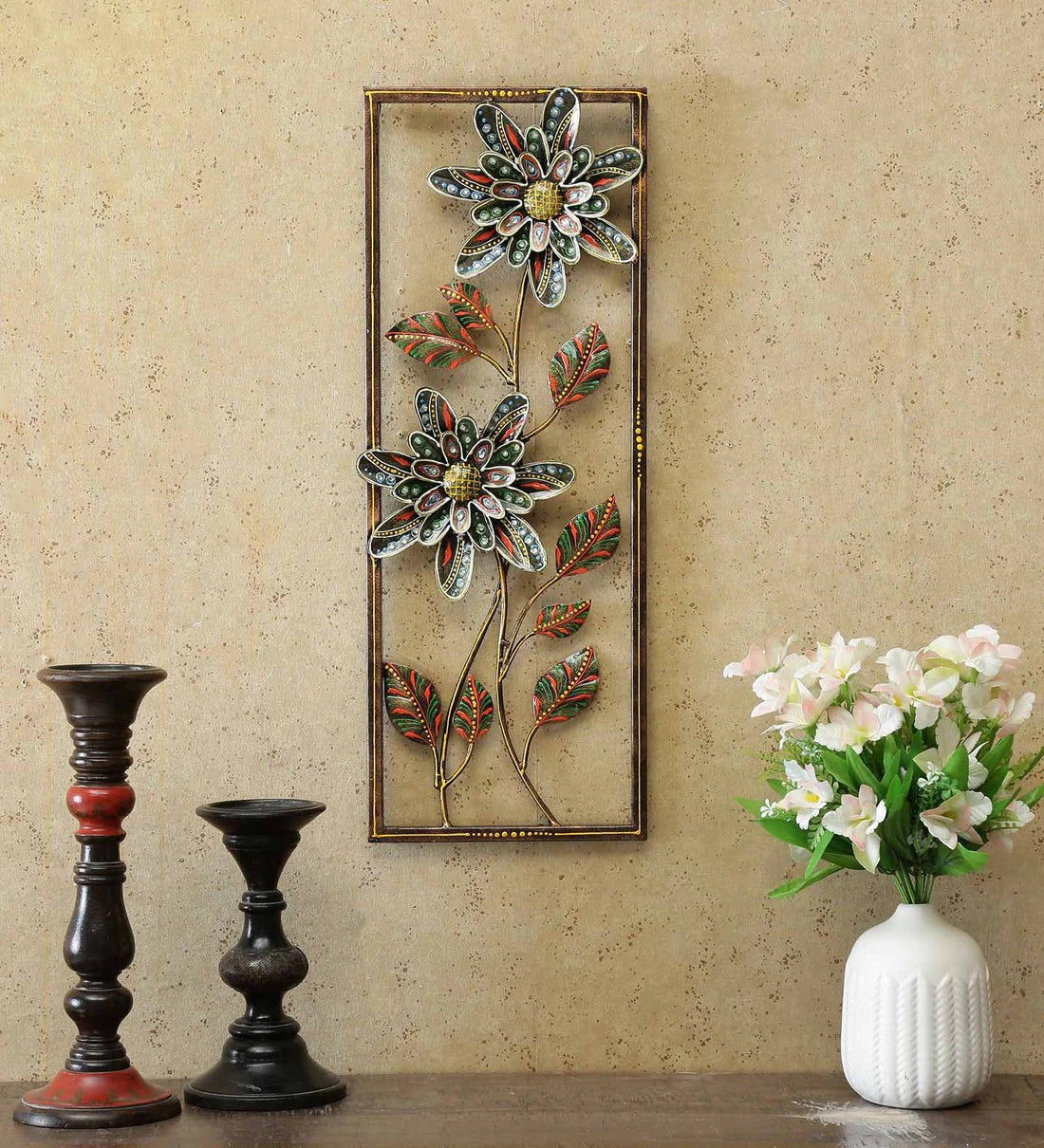 Wall Art: Iron Framed Leaf Wall Art