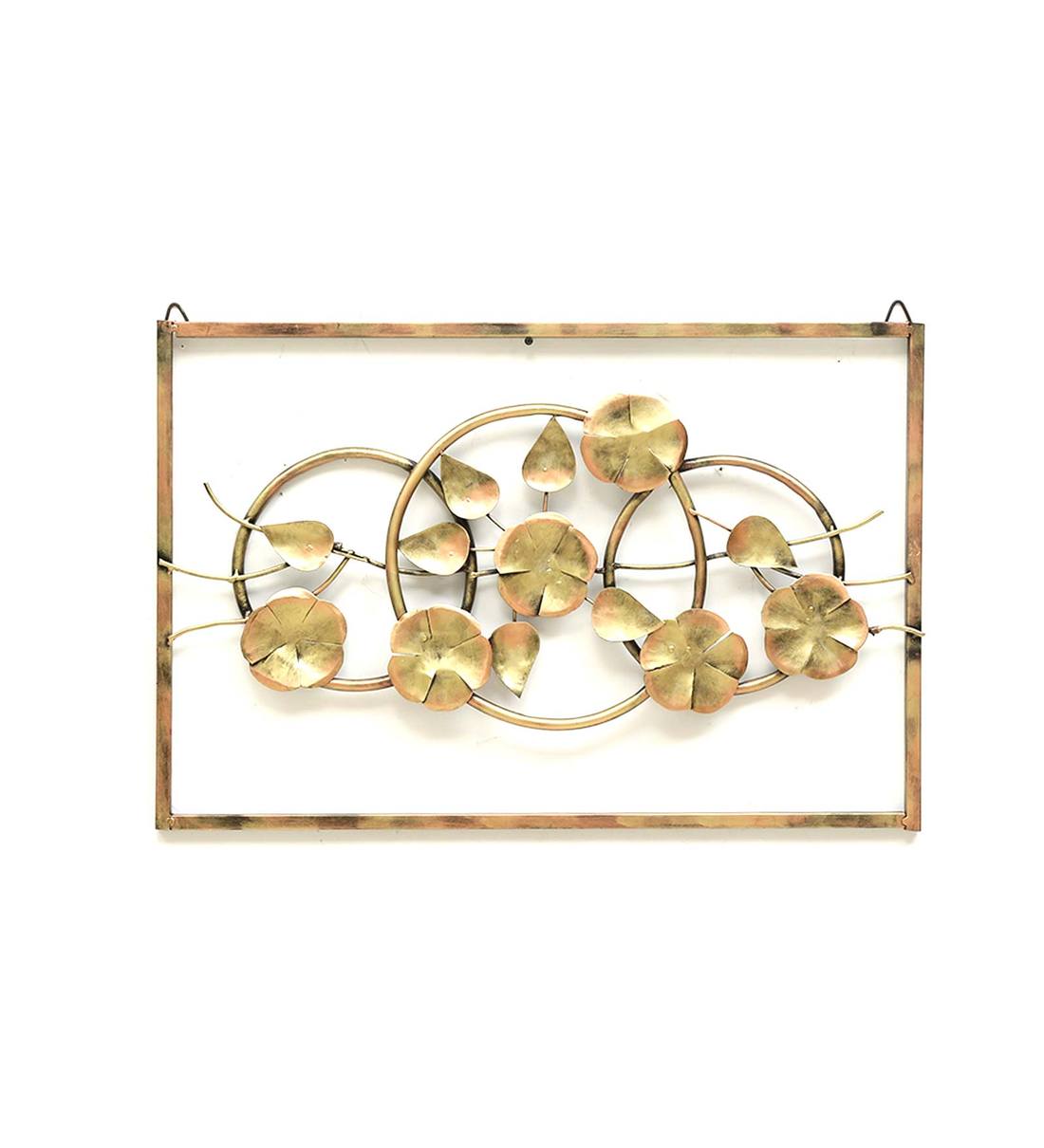 Wall Art: Iron Framed Leaf Wall Art In Copper