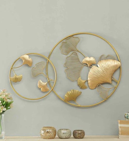 Wall Art: Iron Gold Framed Leaf Wall Art