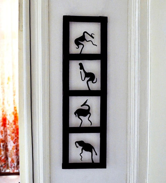 Wall Art: Iron Hanging Framed Wall Art In Black Color